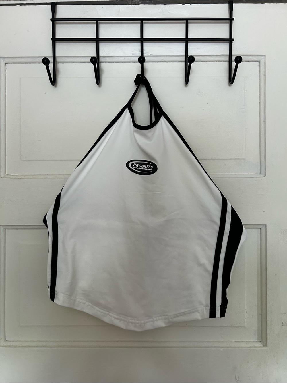 White & Black Halter Tank Top